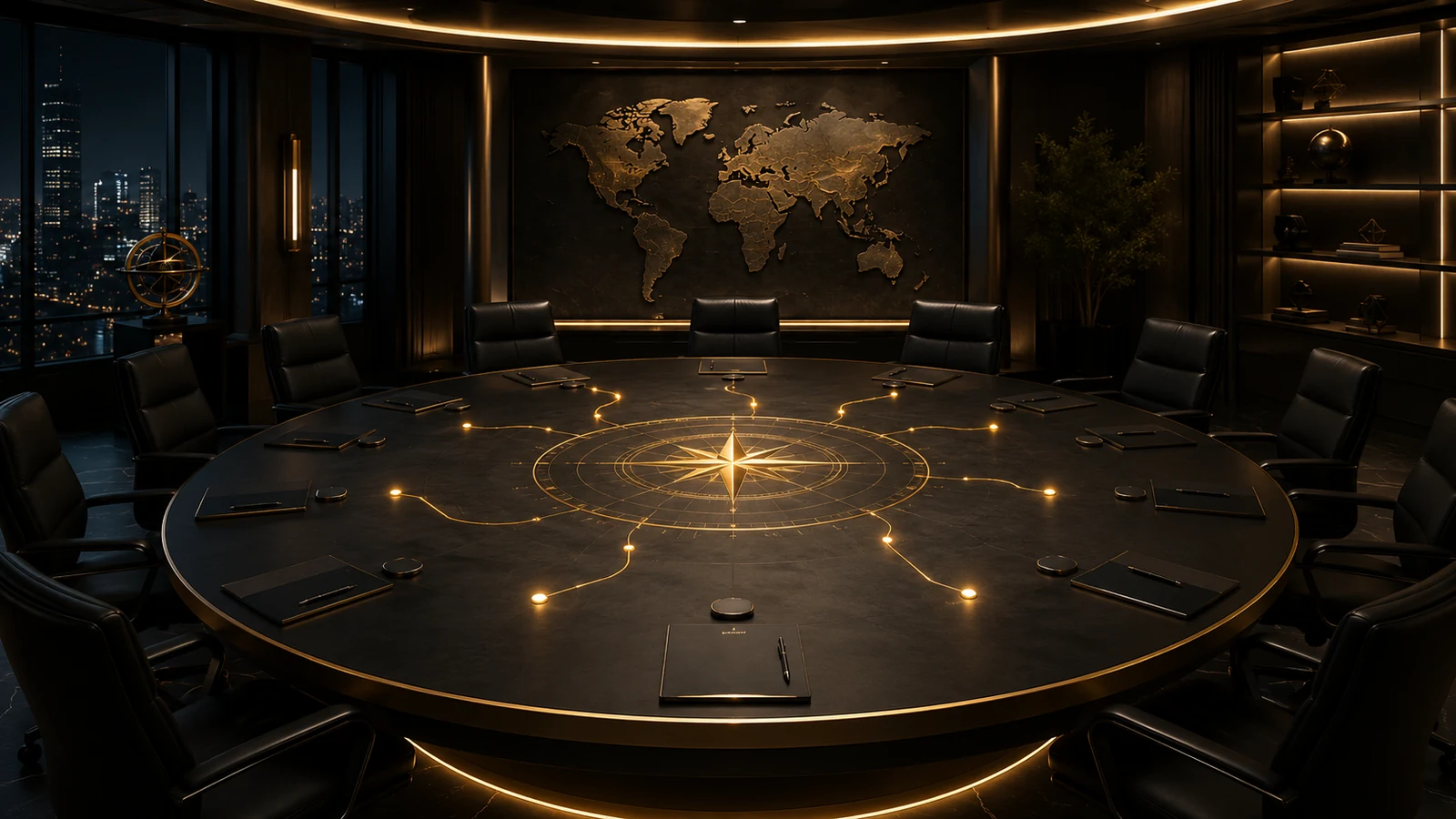 Sala executiva para acompanhamento estratégico
